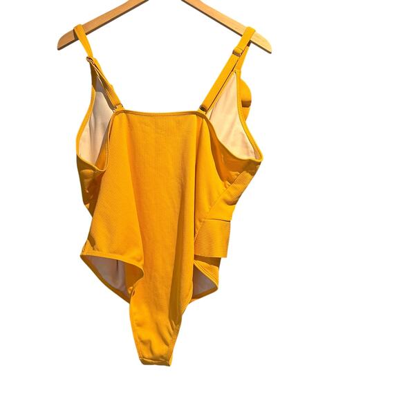 one piece swimsuit Size 3XL Boho Ruffle Flattering mustard yellow Swim Hot Tub - Picture 2 of 6